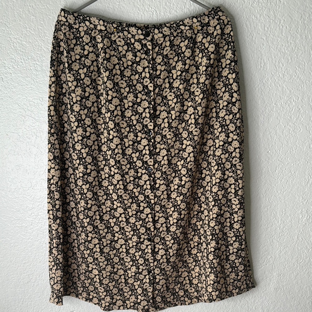 Floral Black and Cream Skirt